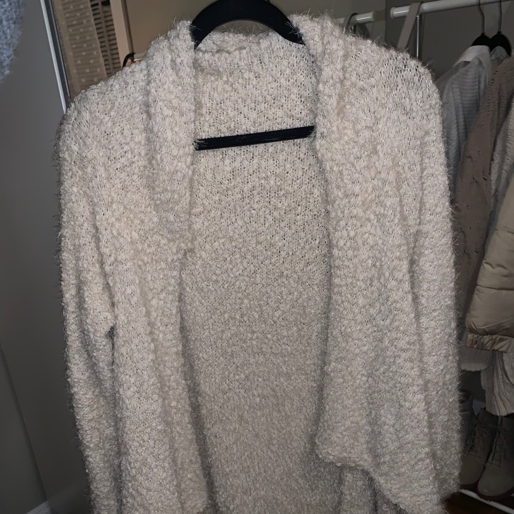 Cream Fuzzy Cardigan